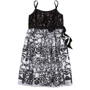 Justice Flocked Sequin Tulle Party Dress 10 NWT